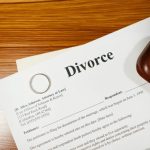 Divorce lawyer consultation microscope slides initial