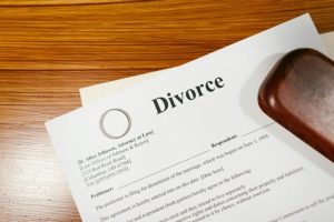 Divorce lawyer consultation microscope slides initial
